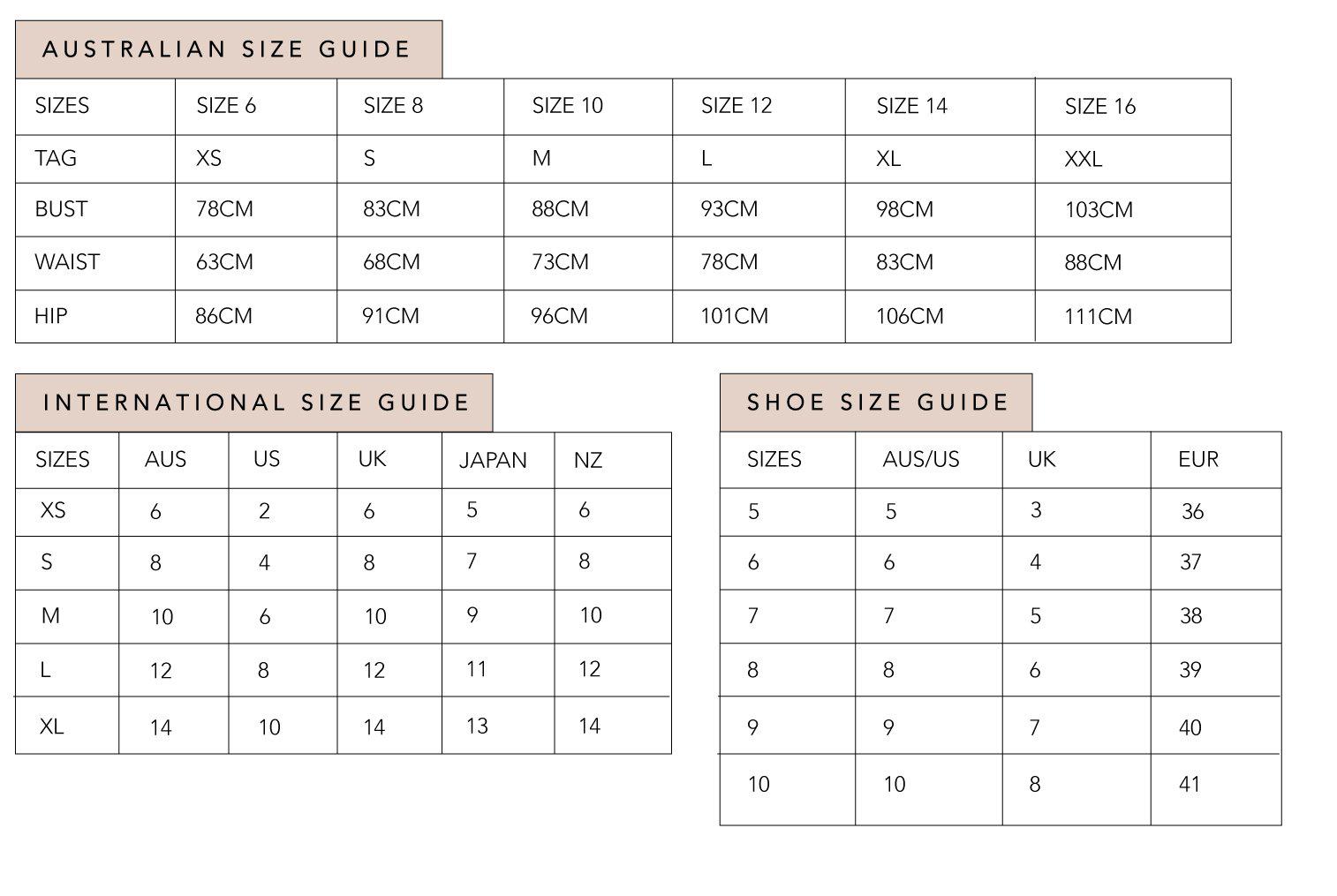 eu size to aus