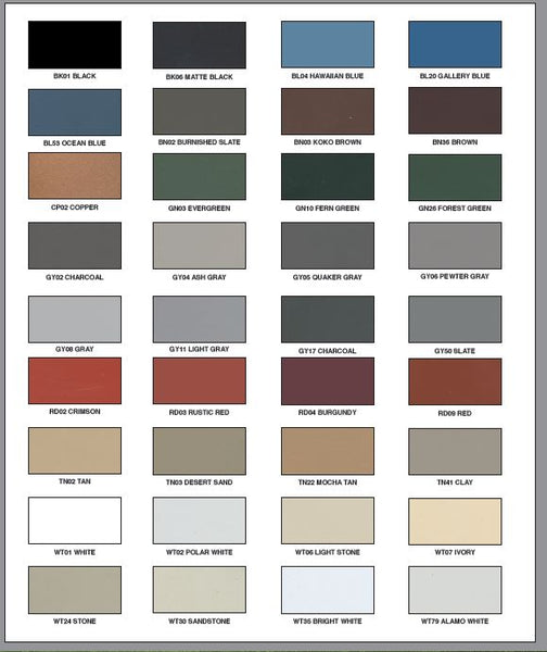 Peterson Metal Color Chart