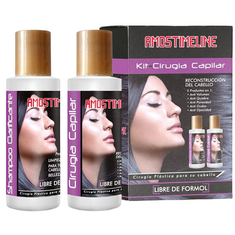 AMOSTIMELINE KIT 2 PASOS CIRUGIA CAPILAR CELULAS MADRES SIN FORMOL