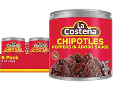 La Costeña Chipotle Peppers in Adobo Sauce,7 Ounce (Pack of 6) on Amazon