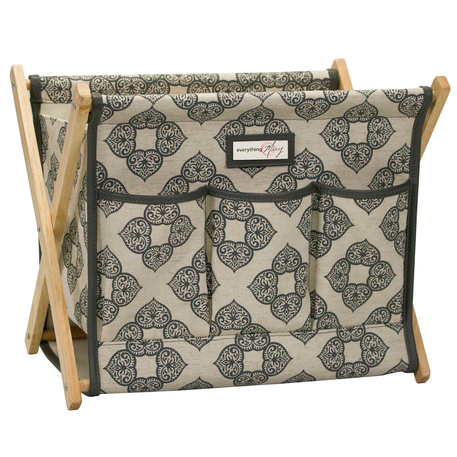 FoldUp Knitting & Yarn Storage Caddy, Grey Canvas Everything Mary