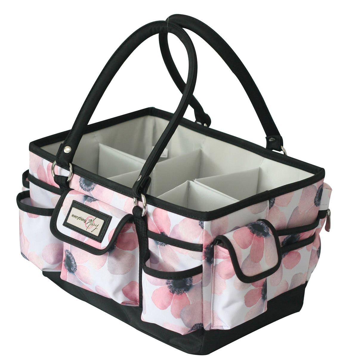 Deluxe Store & Tote Craft Organizer, White & Floral - Everything Mary