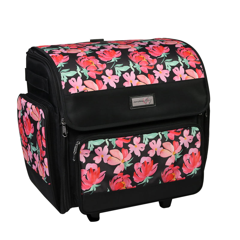 Everything Mary Deluxe Collapsible Rolling Craft Case, Floral