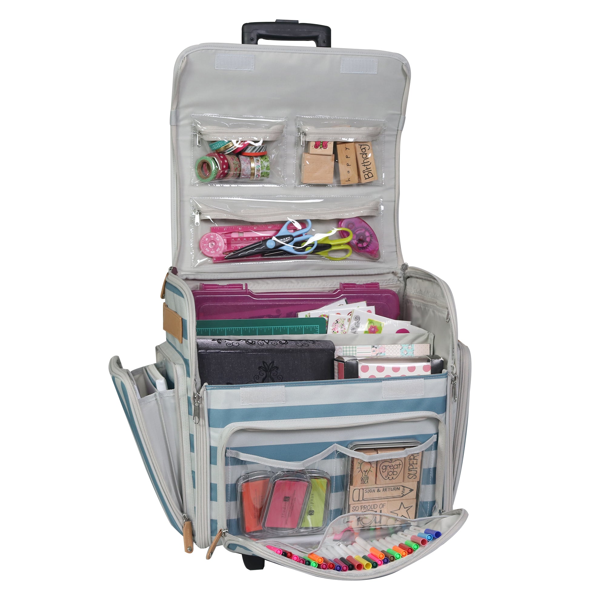 Papercraft Tote with Wheels for Scrapbook & Art Storage Organizer Case for  IRIS