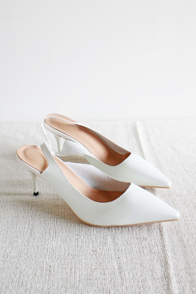 Astrid Heels in White (Still available in-stores) – Sunday Staples