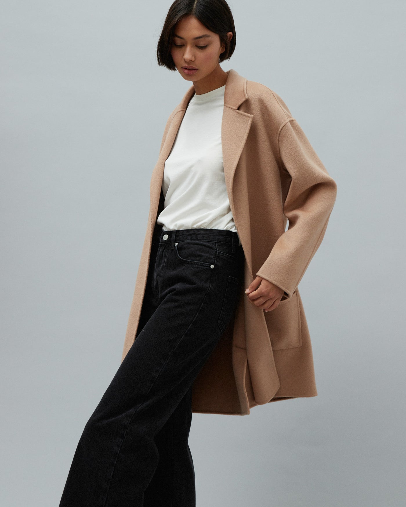 Single Breasted Wool Coat Taupe | Assembly Label Womens Coats