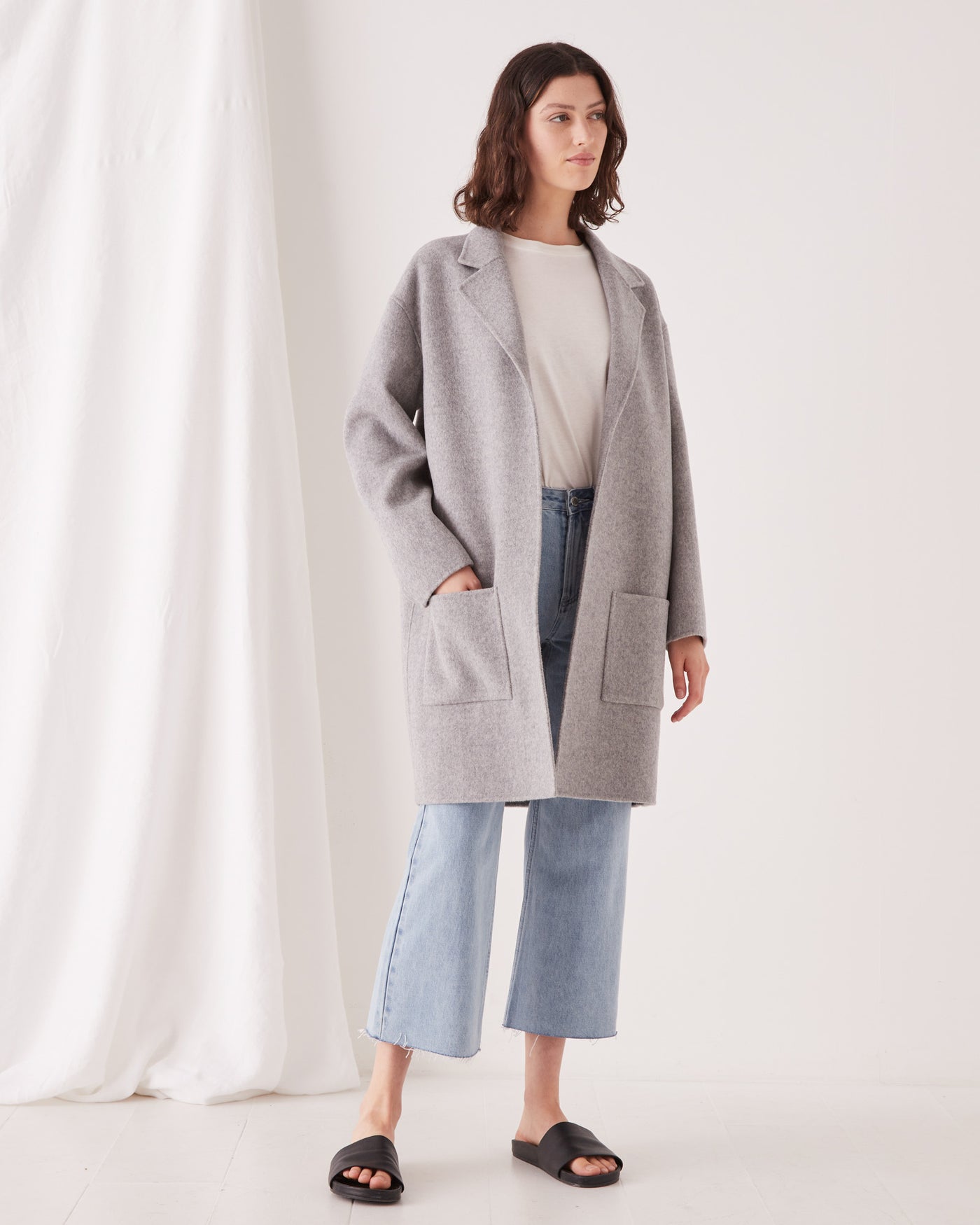 Single Breasted Wool Coat Oat Marle | Assembly Label Womens Coats