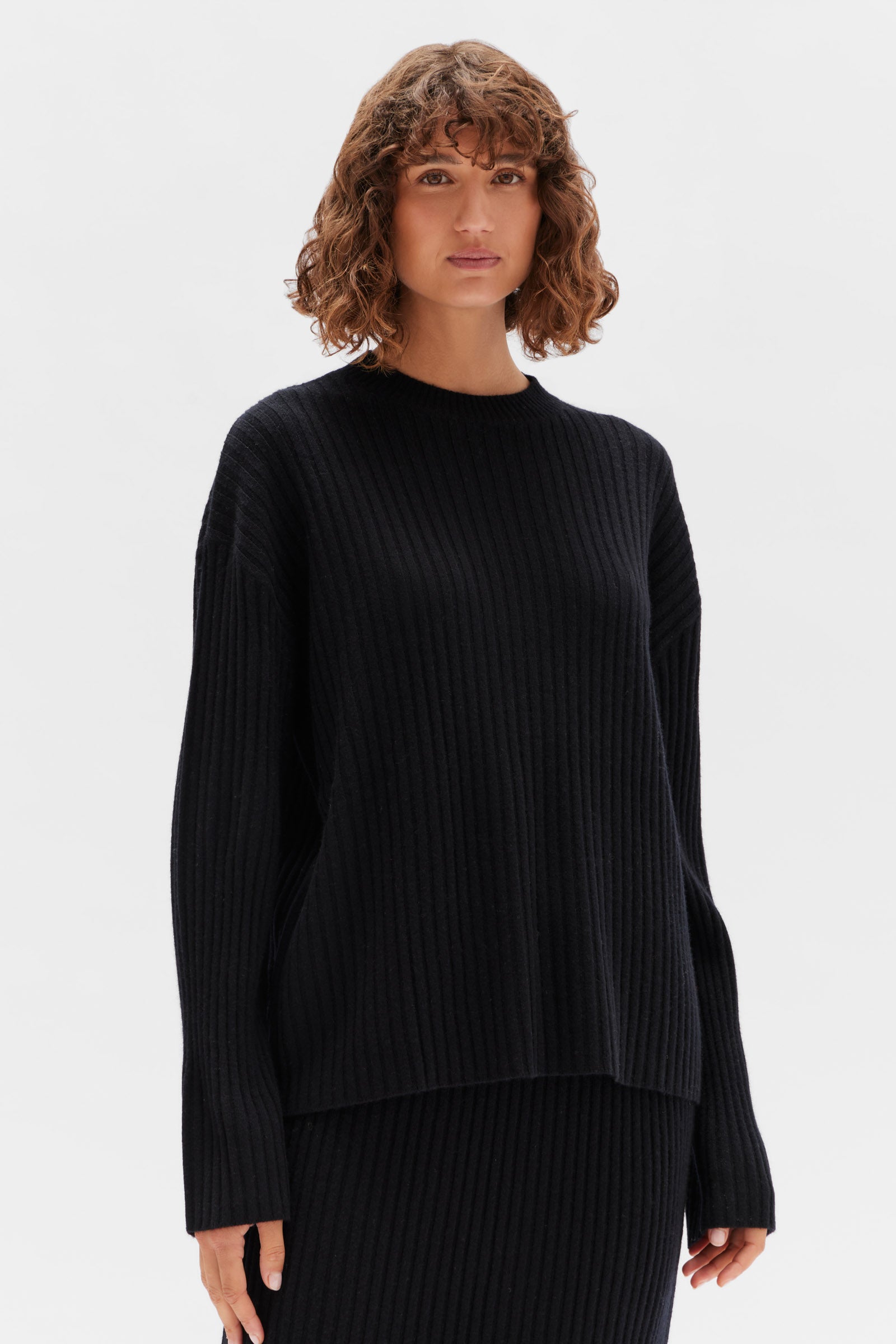 Womens Wool Cashmere Rib Top Oat | Assembly Label