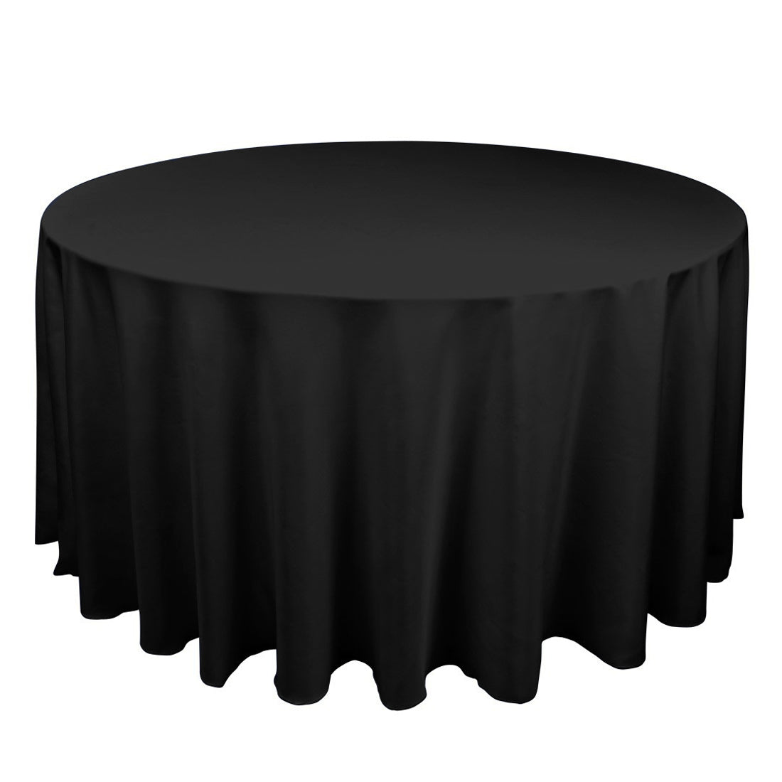 GW Linens Black 120" Round Seamless Tablecloth For Wedding Party Banquet Table Cover