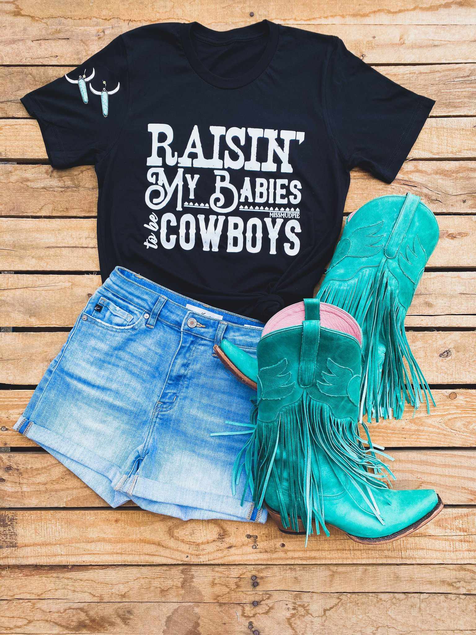 Raisin My Babies To Be Cowboys Tee | Southern Fried Chics