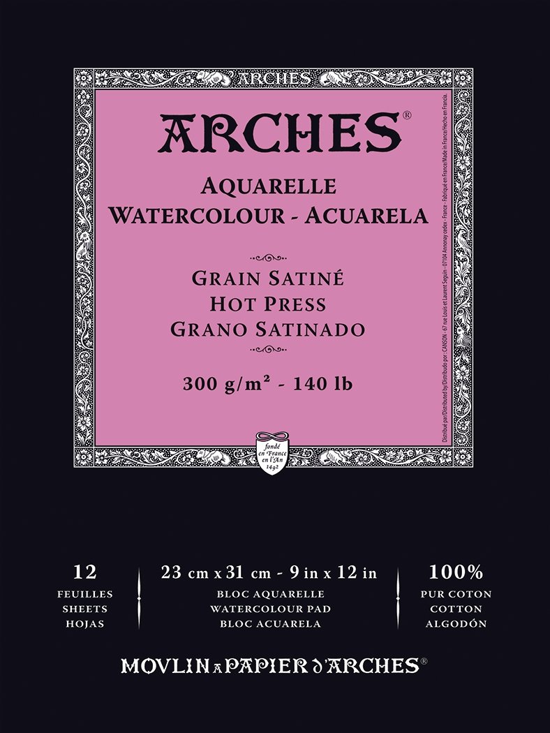 Arches Watercolor Block 9x12-inch Natural White 100% Cotton