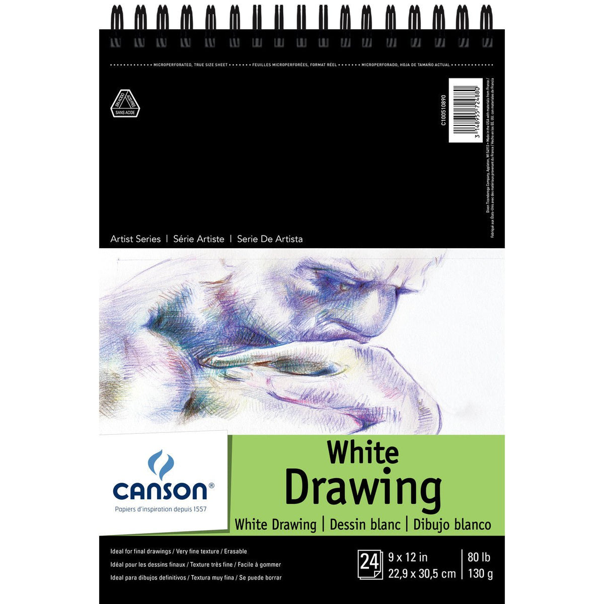 2- Canson XL Series Watercolor Textured Paper Pad 9 x 12 - 30-Sheets  140lb e/a