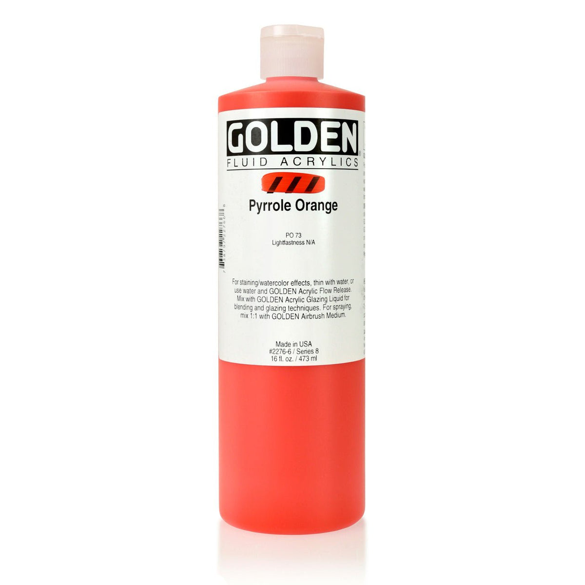 Golden Fluid Acrylic Pyrrole Orange 32 oz