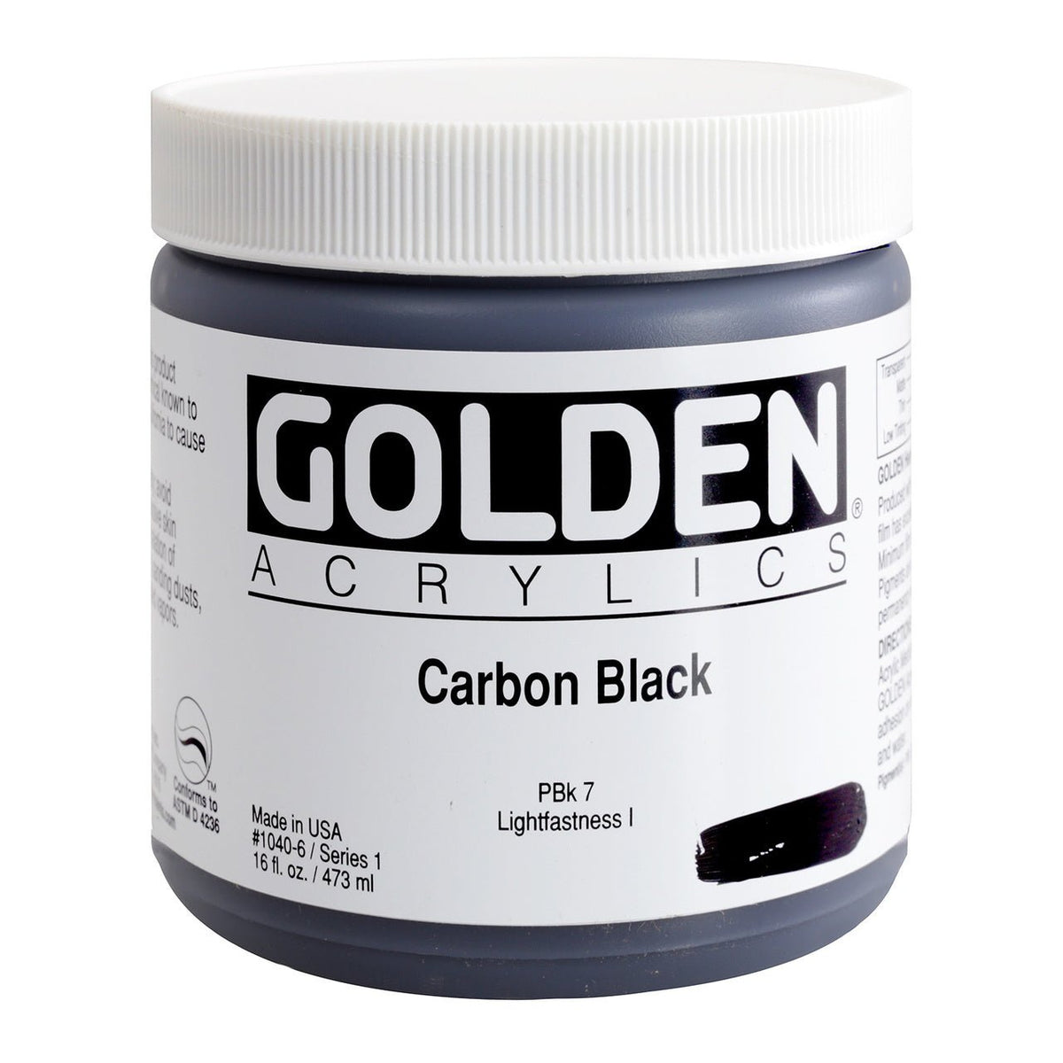 Golden Heavy Body Acrylic - Carbon Black 5 oz.
