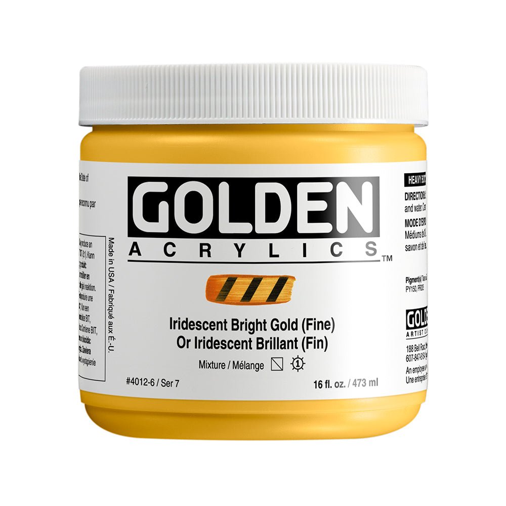 Golden : Heavy Body : Acrylic Paint : 237ml (8oz): Silver Fine Iridescent