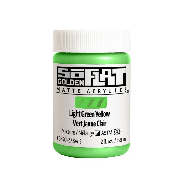 Golden SoFlat Matte Acrylic Paint - Fluorescent Yellow, 59 ml, Jar