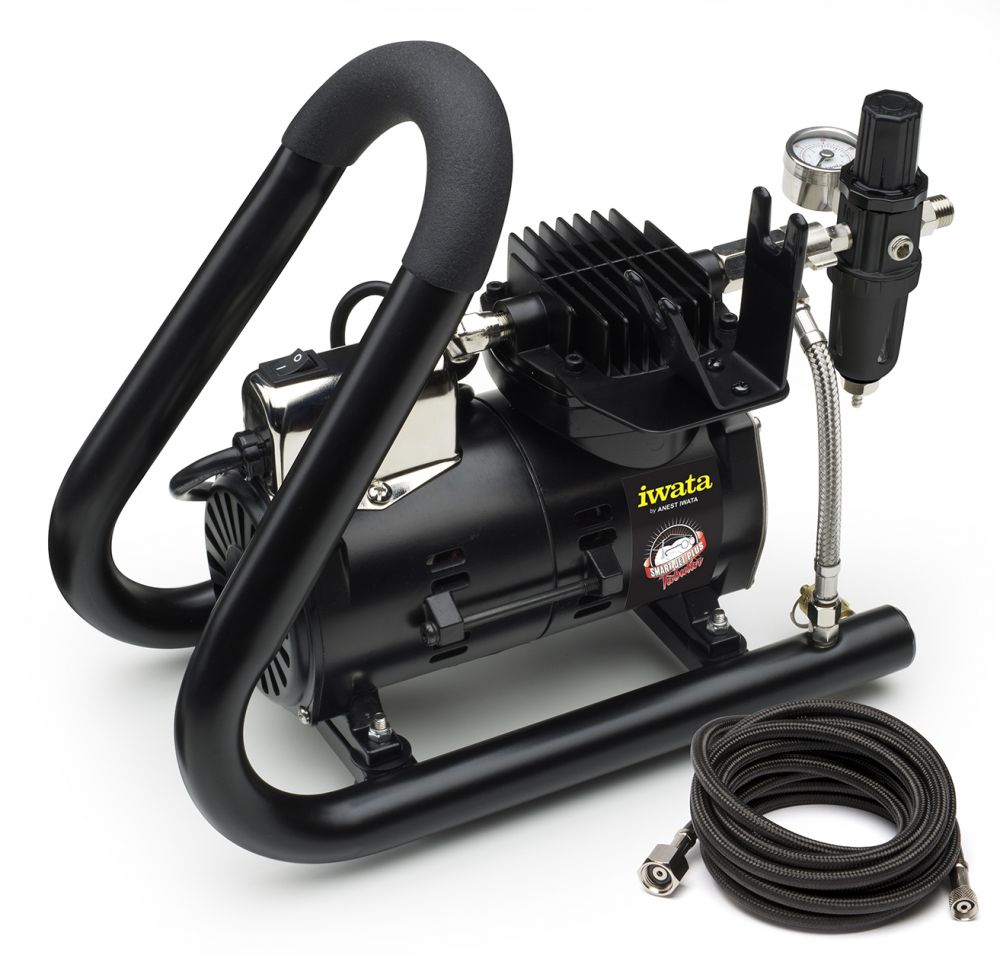 Iwata Eclipse (ECL 4500) HP-CS Large Gravity Feed .35mm Airbrush with IS-35  Ninja Jet Studio Series Compressor