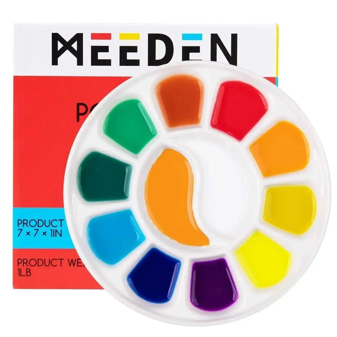 MEEDEN 33-Well Porcelain Painting Palette with Plastic Cover, Ceramic  Palette with Lid for Watercolor, Acrylic, Other Water Based Paint, 13-1/2  by