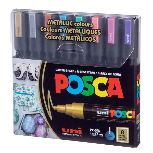8pc Assorted White Posca- Posca Sets - Artworx Art Supplies