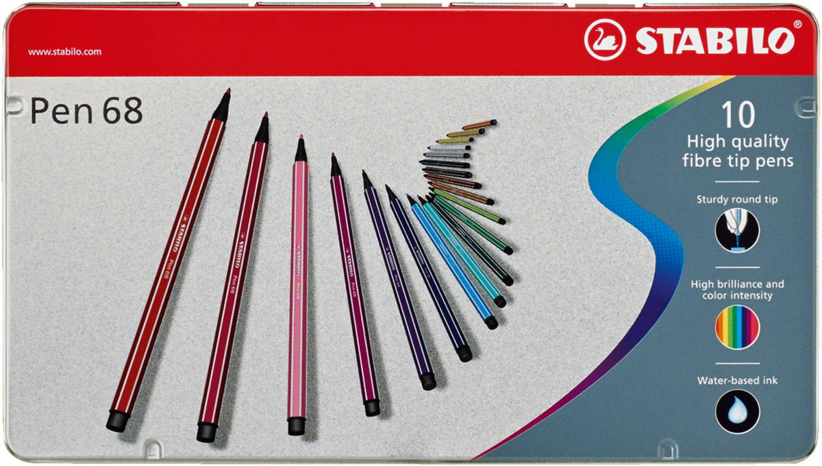 ROTULADOR STABILO Pen 68 Caja de metal con 50 colores surtidos