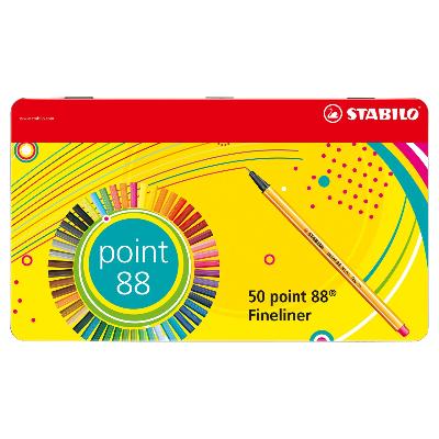 STABILO Point 88 Mini Fineliner Pens Set of 20 Vivid Colors 4mm Art Pens  Case