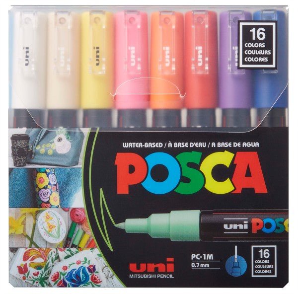 uni POSCA Acrylic Paint Marker - PC-1R Extra Fine - 8 Basic Color Set 