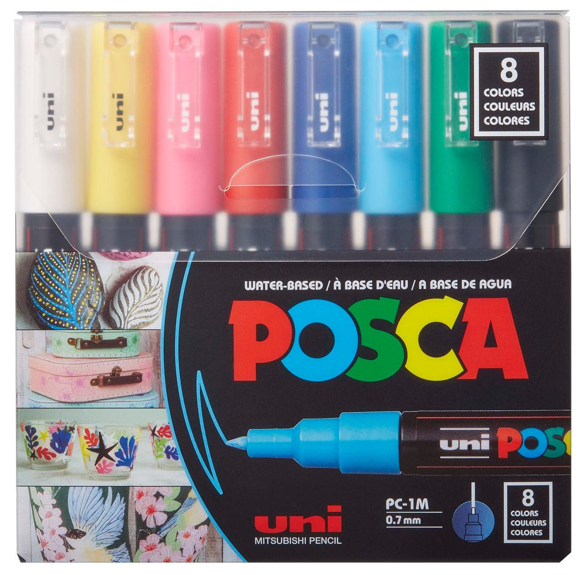 Uni Posca Paint Marker PC-5M Medium Bullet Monotone Set of 8