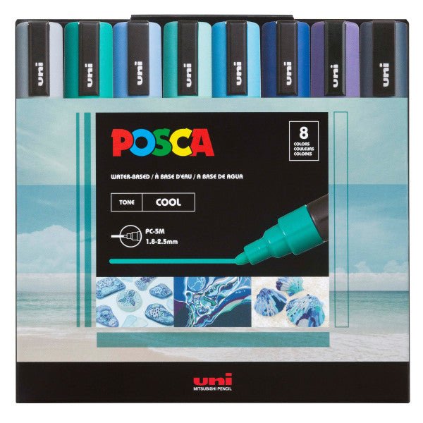 Uni Posca PC-5M Paint Marker Medium Point 8 Color Box Set 
