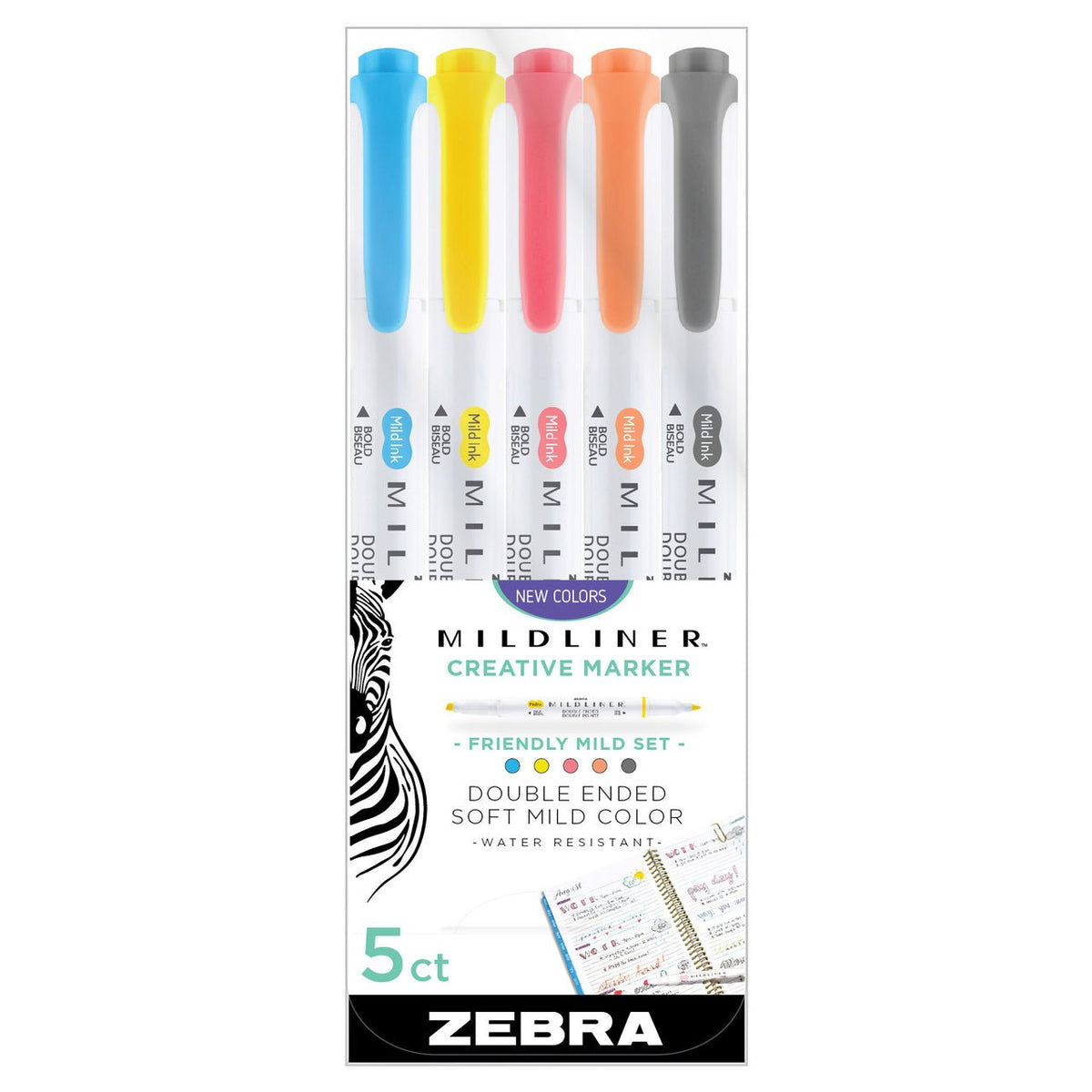 Zebra Midliner Creative Marker 5-Count | Neutral Set