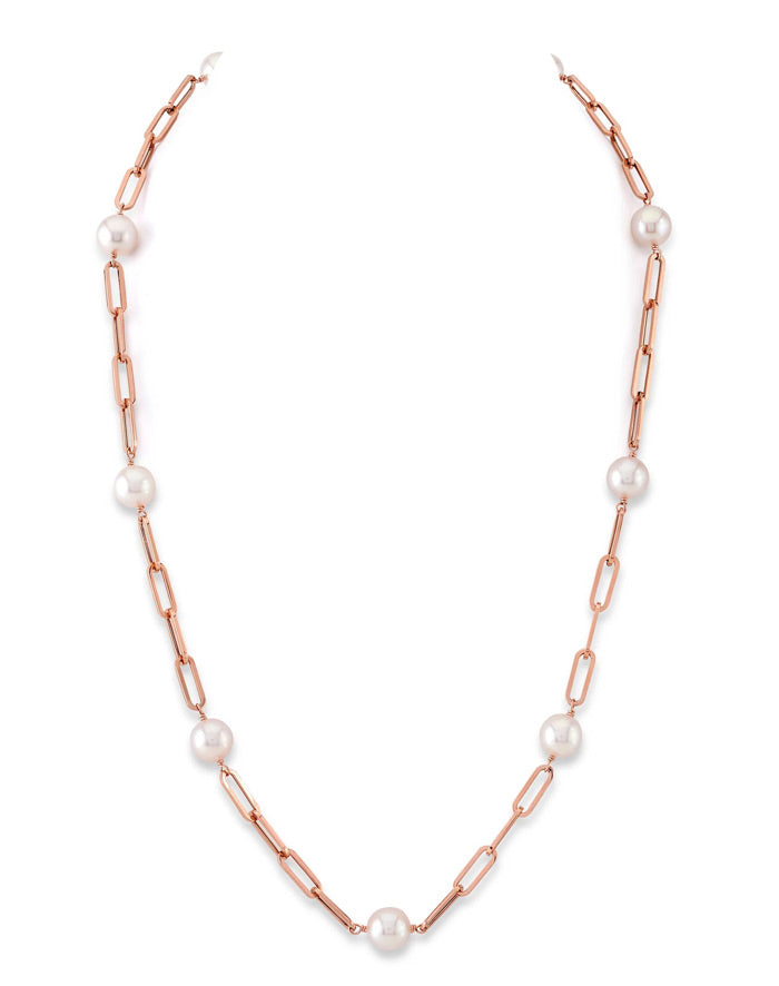 Pure Pearls Weekly Product Spotlight: Japanese Akoya Pearl & Chain Link Necklace
