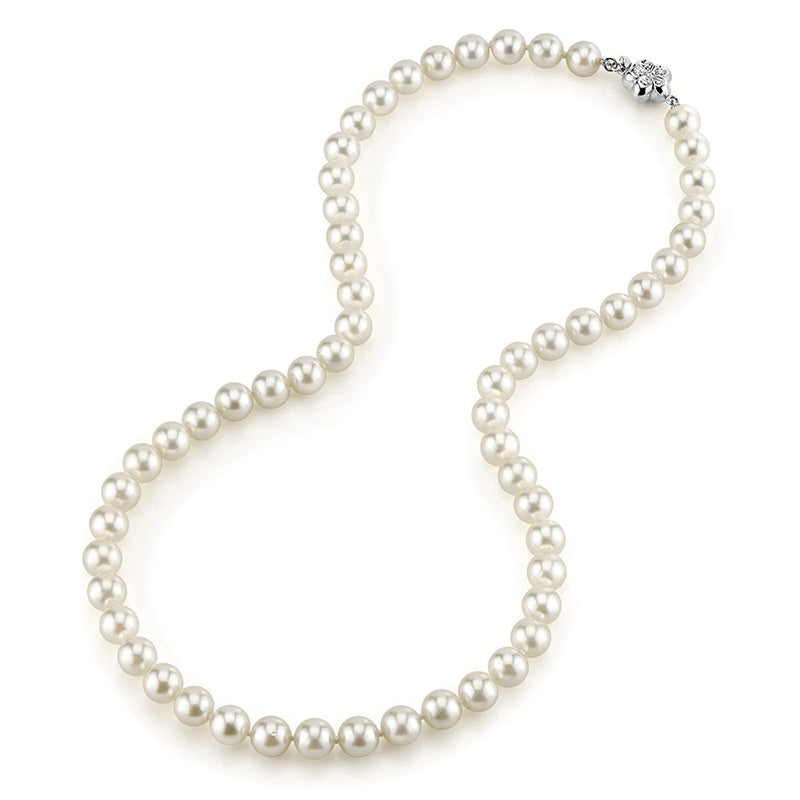 Pure Pearls Weekly Product Spotlight: White Japanese Hanadama Akoya Pearl Necklace, 7.0-7.5mm