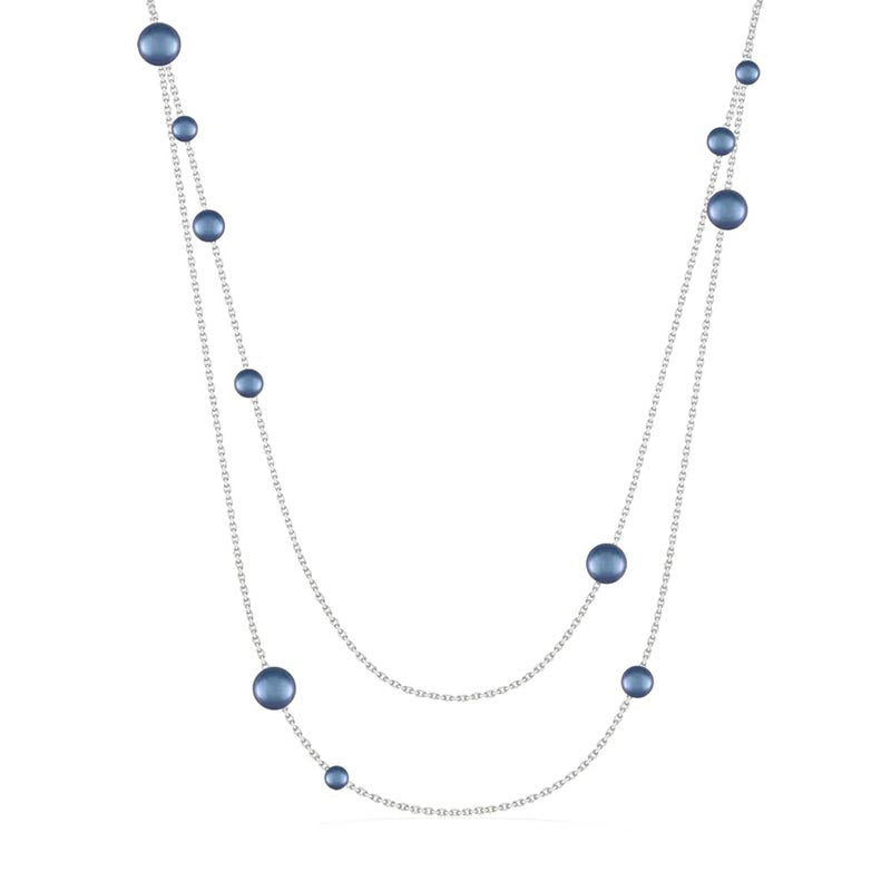 Blue Akoya Pearl Tin Cup Necklace, Jewelry by Na Hoku