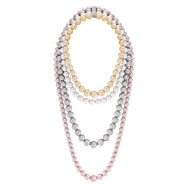 Pure Inspiration: "Perles Swing" White and Golden South Sea, Black Tahitian and Pink Freshwater Pearl and Diamond Necklace, Jewelry by Chanel