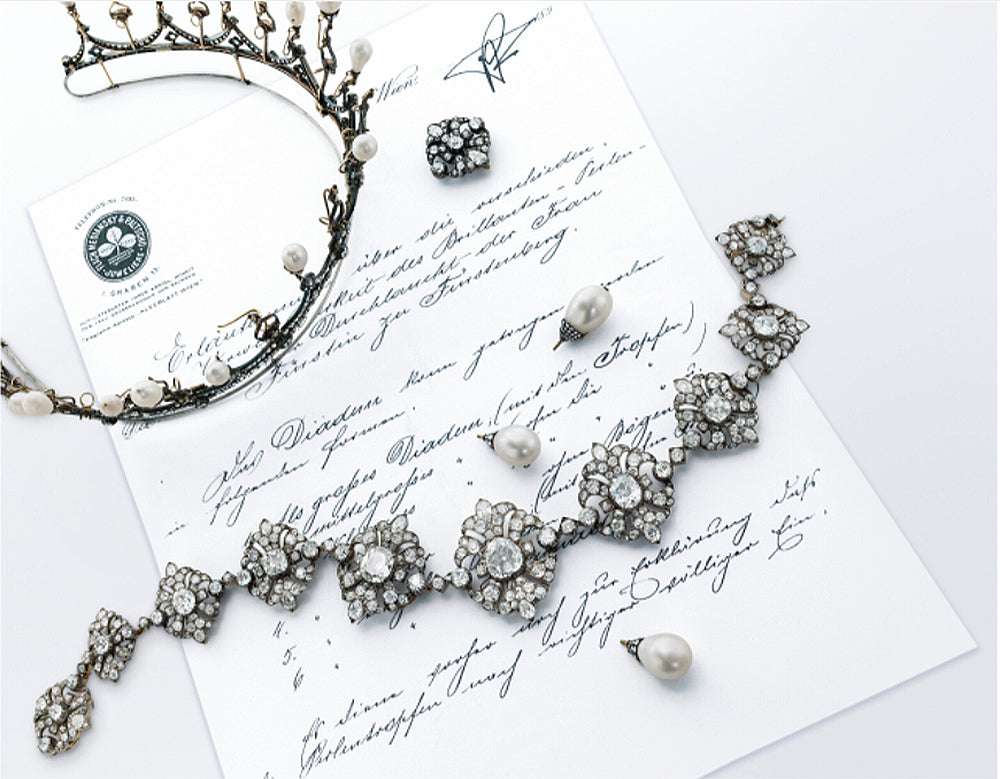 Pearl and Diamond Tiara with Jeweler's Letter Christie's Auctions