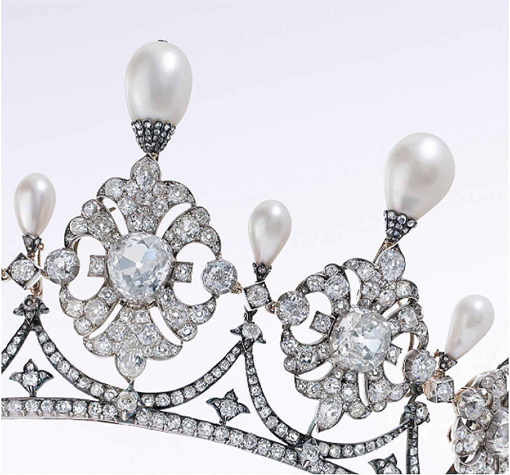Pearl and Diamond Tiara Close Up Christie's Auctions