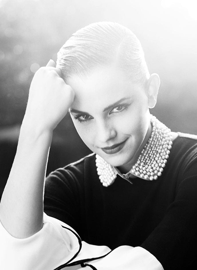 Emma Watson Wearing Classic Pearls