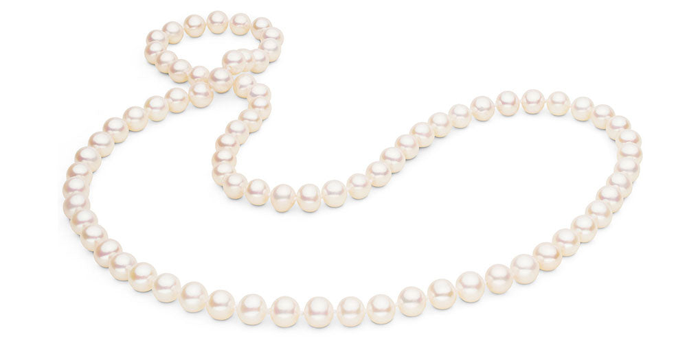 Endless White Freshwater Pearl Necklace