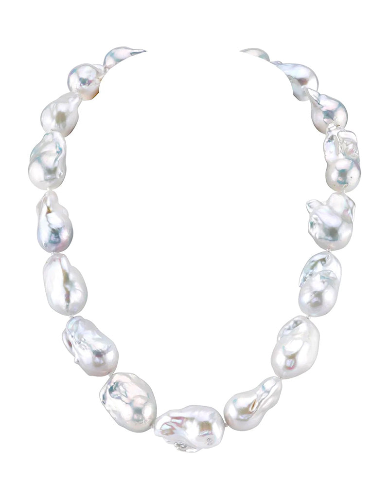Weekly Product Spotlight: 13-16mm White Baroque Freshwater Pearl Necklace - AAA Quality