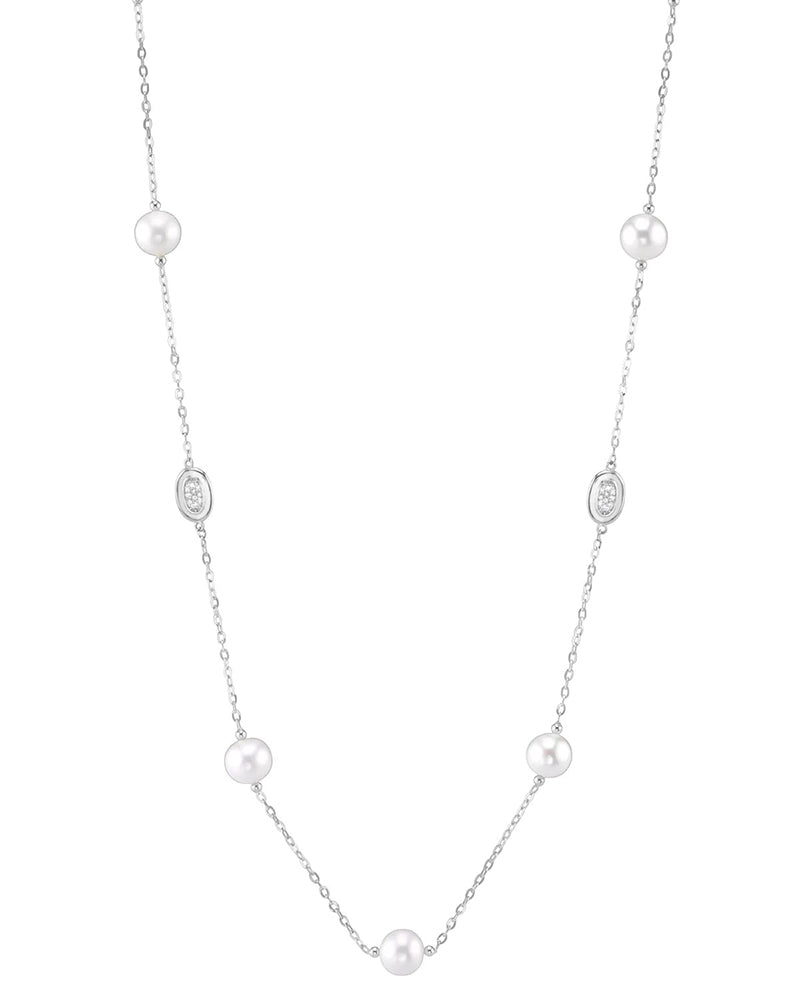 Pure Pearls Weekly Product Spotlight: Freshwater Pearl and Diamond Tin Cup Necklace