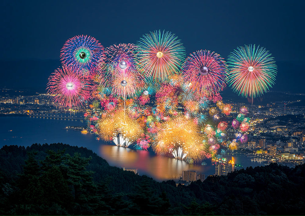 Colorful Fireworks and Pearls