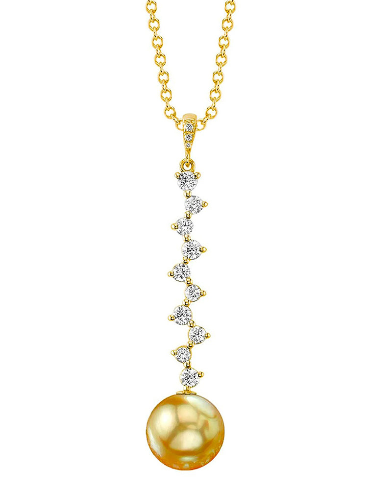 Pure Pearls Weekly Product Spotlight: Golden South Sea Pearl and Diamond Evasion Pendant