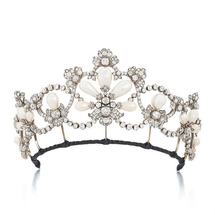 Pearl Jewelry Auctions 2023: Natural Pearl and Diamond Tiara