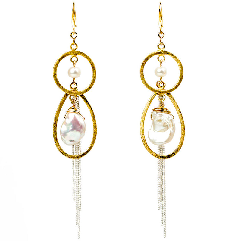 Pure Inspiration: Baroque Freshwater Pearl Dangle Earrings by Jet Couture