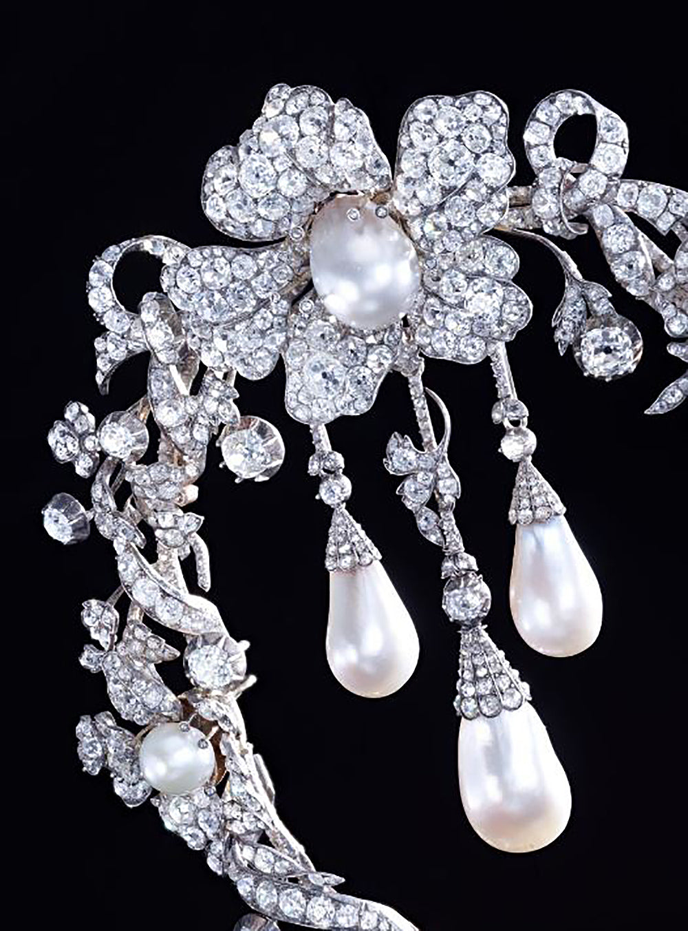 Pearl Jewelry Auctions 2023: Natural Pearl and Diamond Devant des Corsage