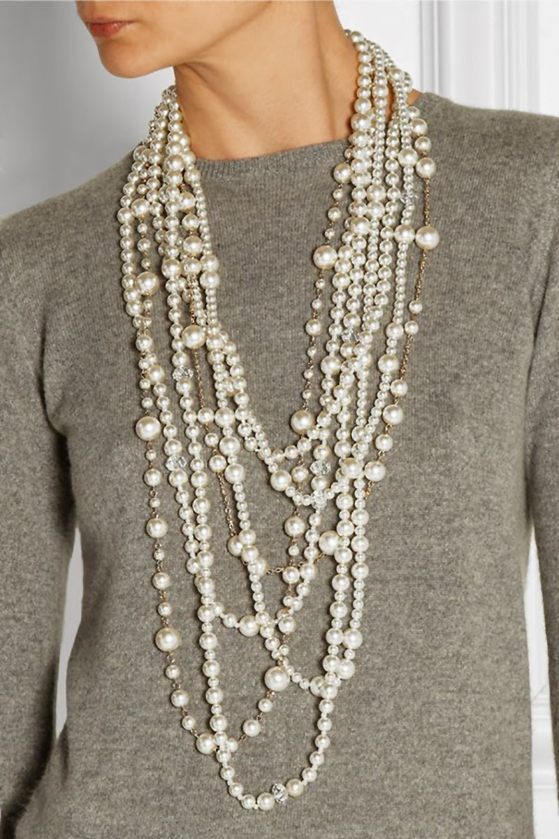 How To Wear A Pearl Rope: Chunky Layered Pearls