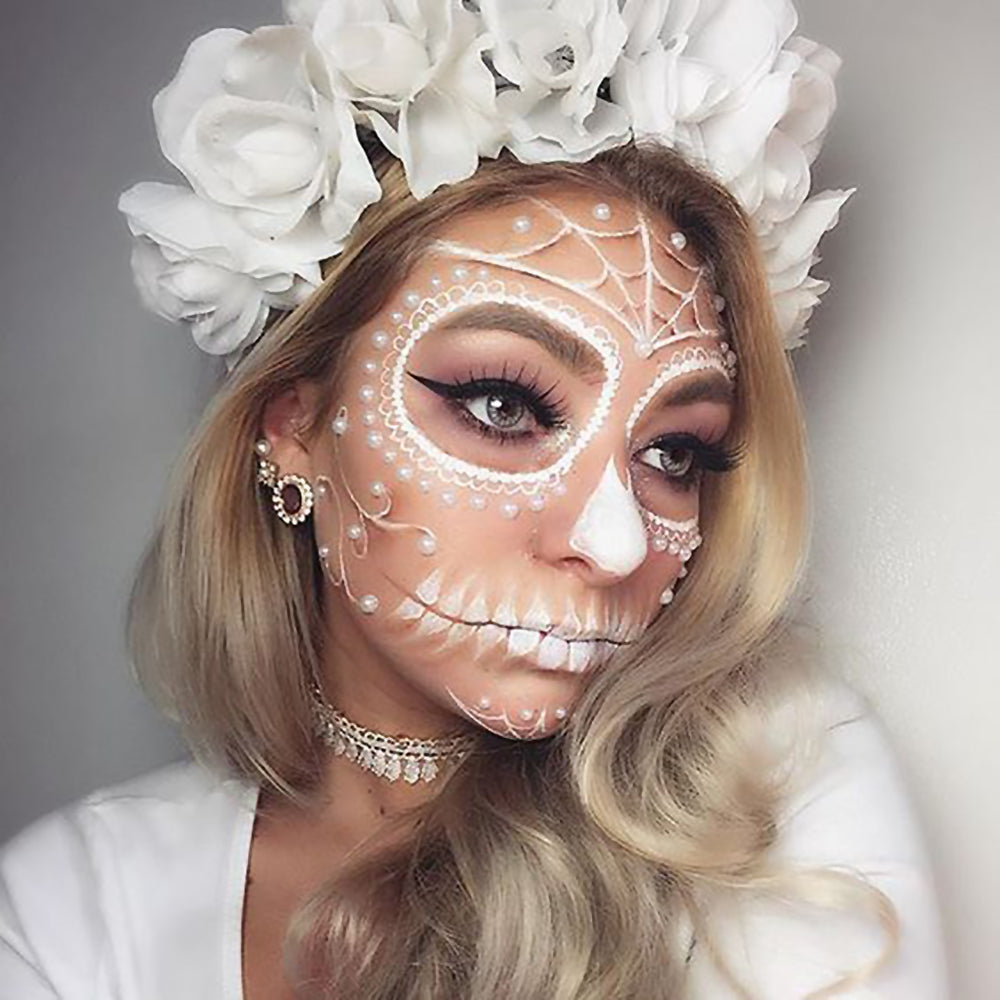 Pearled Day of the Dead Sugar Skull Halloween Costume