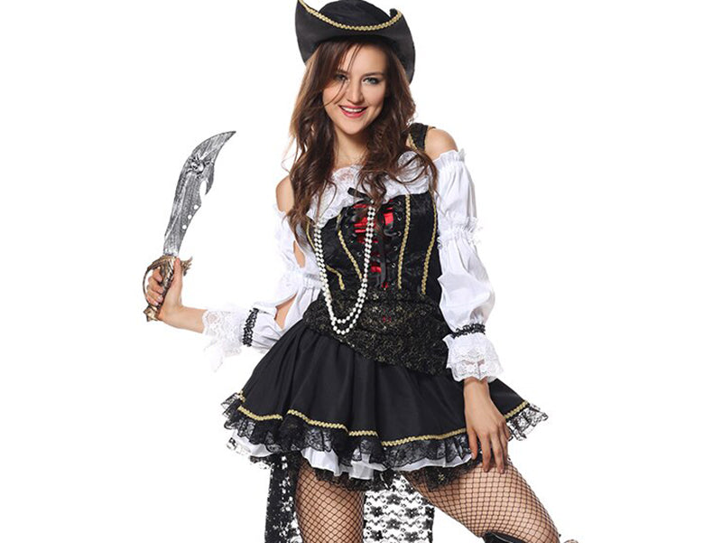 Pirate Costume with Pearl Jewelry