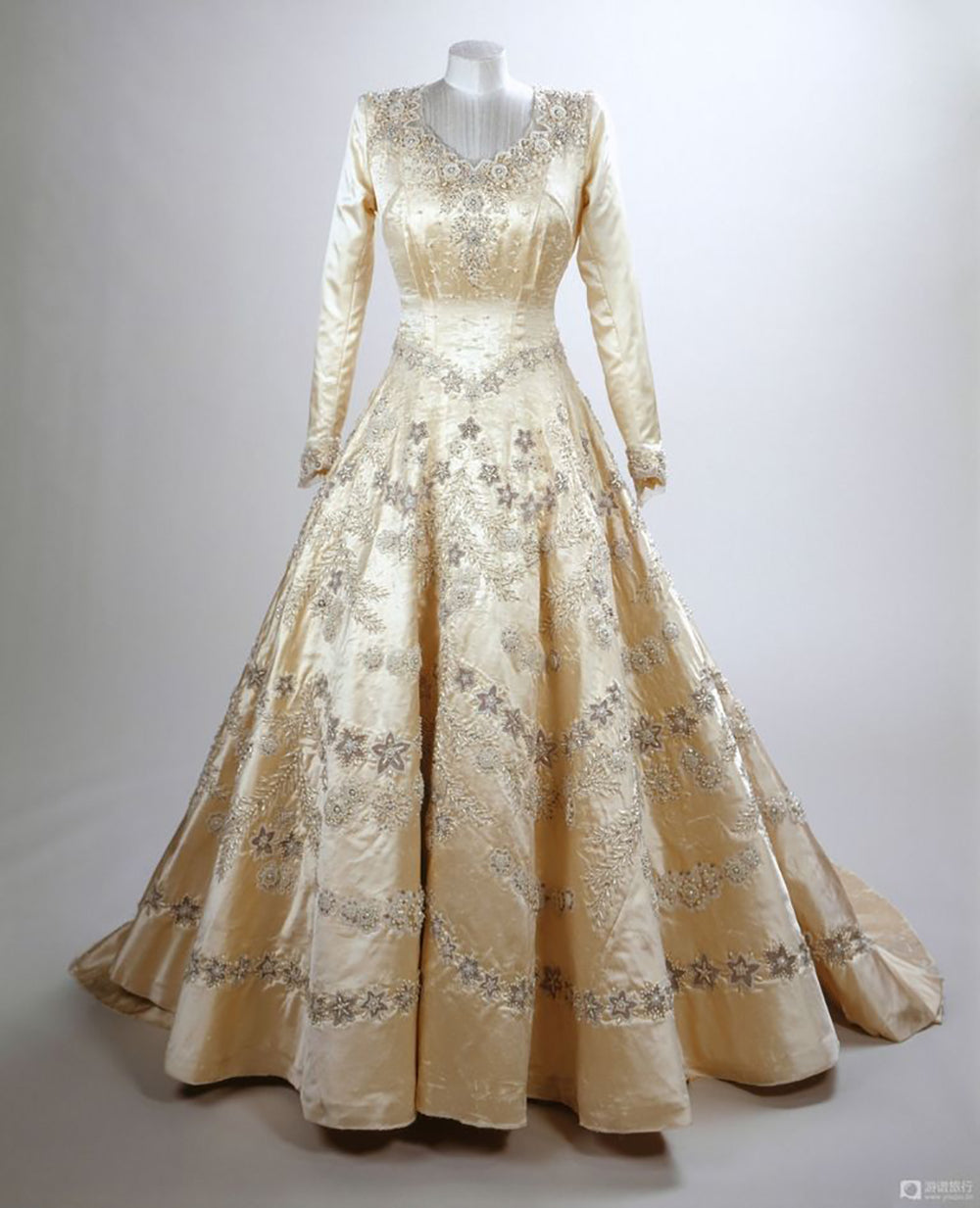 Queen Elizabeth's Wedding Dress with Seed Pearls