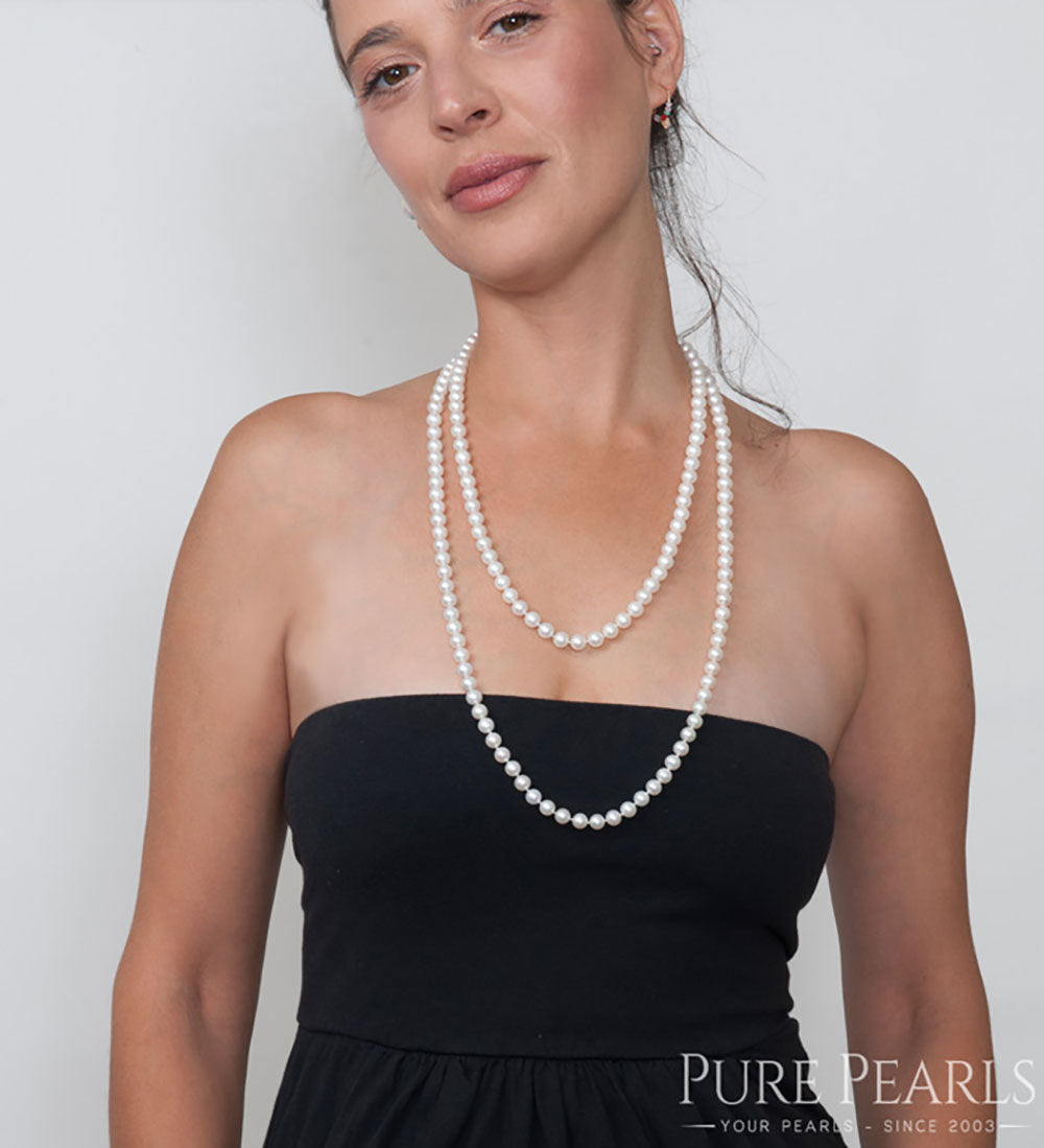 Amazon.com: HinsonGayle AAA Handpicked 6.5-7mm Iridescent Black Freshwater  Cultured Pearl Rope Necklace 65 inch-65 in Length : Clothing, Shoes &  Jewelry