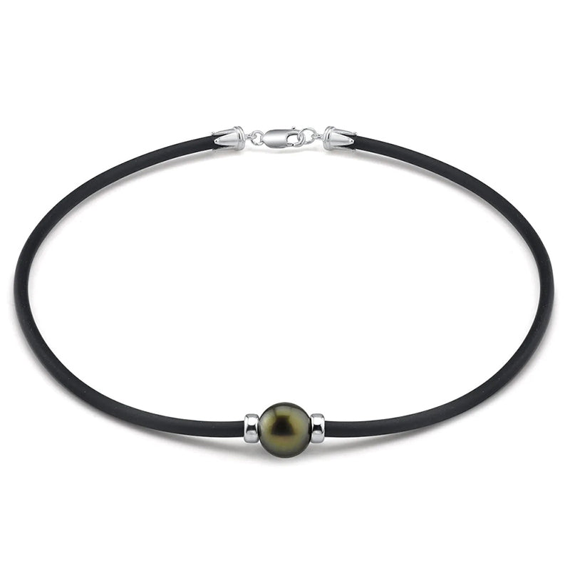 Tahitian Pearl Poe Rava Leather Necklace